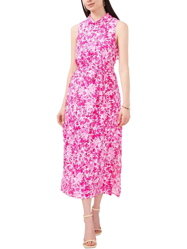 Women's Elegant Evening Outfit Womens Floral Print Polyester Maxi Dress