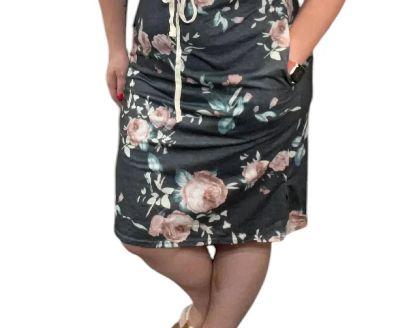 Women's Evening Outfit Floral With Sleeves Dress In Multi Color