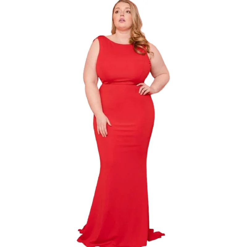 Formal Clothing For Women Ruffle Draped Tail Plus Size Maxi Dress