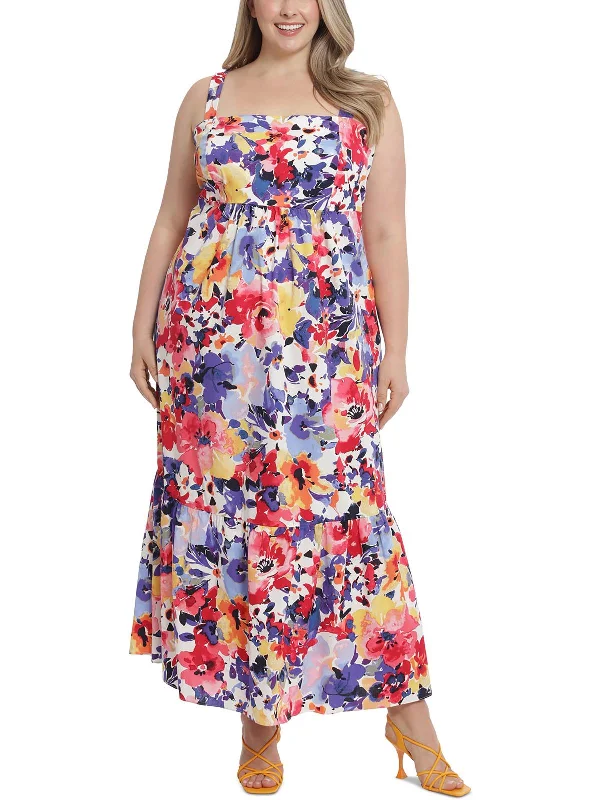 Women's Clothing Plus Womens Long Smocked Maxi Dress