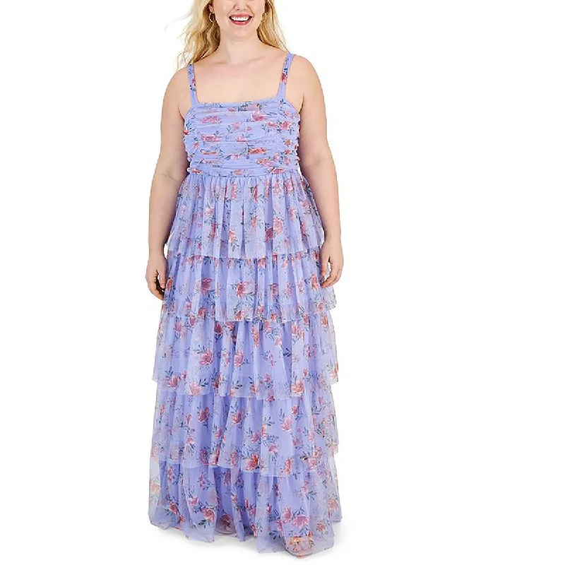 Fashionable Women's Wardrobe Plus Womens Full Length Floral Print Maxi Dress