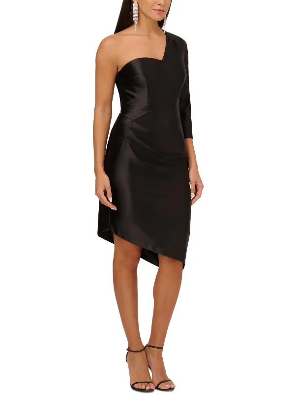 Fashion Sale Womens Satin One Shoulder Sheath Dress