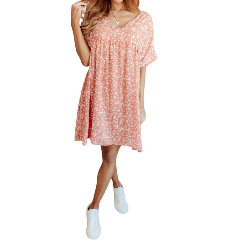 New Arrival Discount Rodeo Lights Dolman Sleeve Dress In Coral Floral