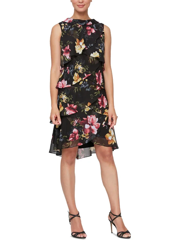 Clothing Sales Womens Floral Knee-Length Fit & Flare Dress