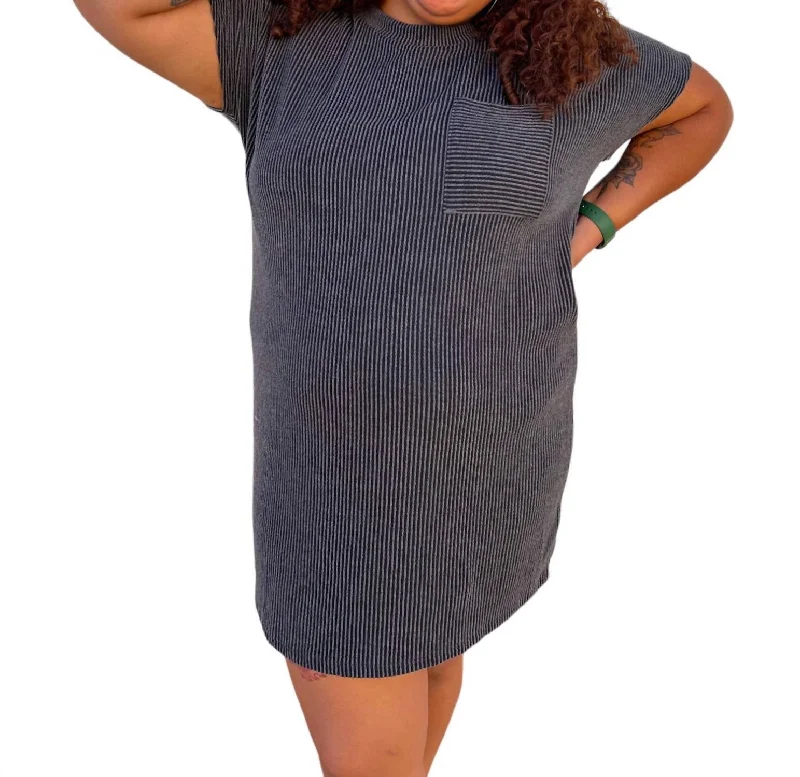 Everyday Women's Fashion Trends Maggie Tee Shirt Dress Plus In Charcoal
