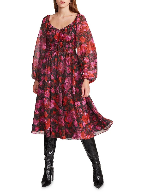 Trendy Women's Dresses Online Laine Womens Chiffon Floral Print Fit & Flare Dress