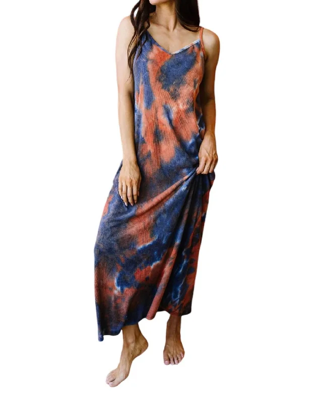 Comfy Women's Outfits for Daily Wear Tie Dye Maxi Dress In Blue