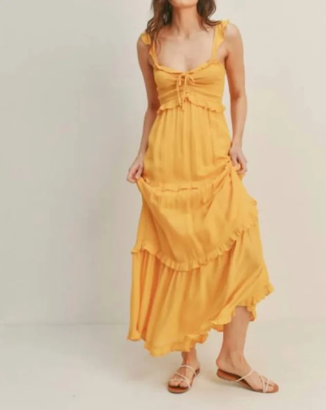 Women Clothing Joyful Tiered Maxi Dress In Yellow