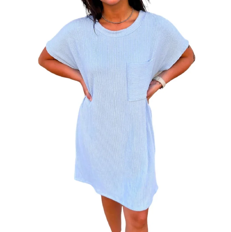 Online Boutiques Maggie Tee Shirt Dress In Blue