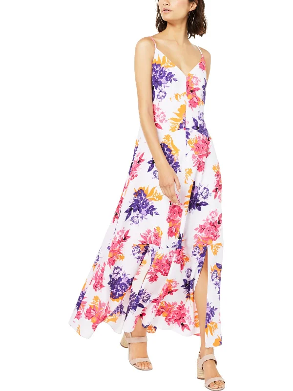 Online Boutiques Womens Floral Side Slit Maxi Dress