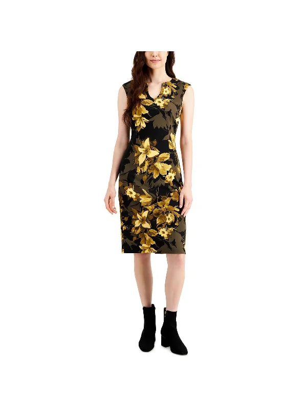 Imeless Style Womens Floral Cap Sleeves Sheath Dress