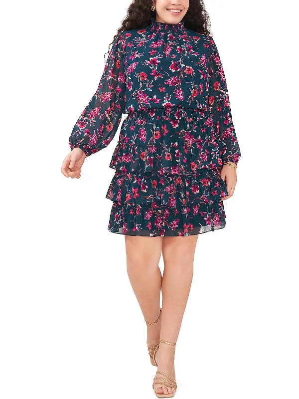 Must-Have Styles Plus Womens Floral Knee Fit & Flare Dress