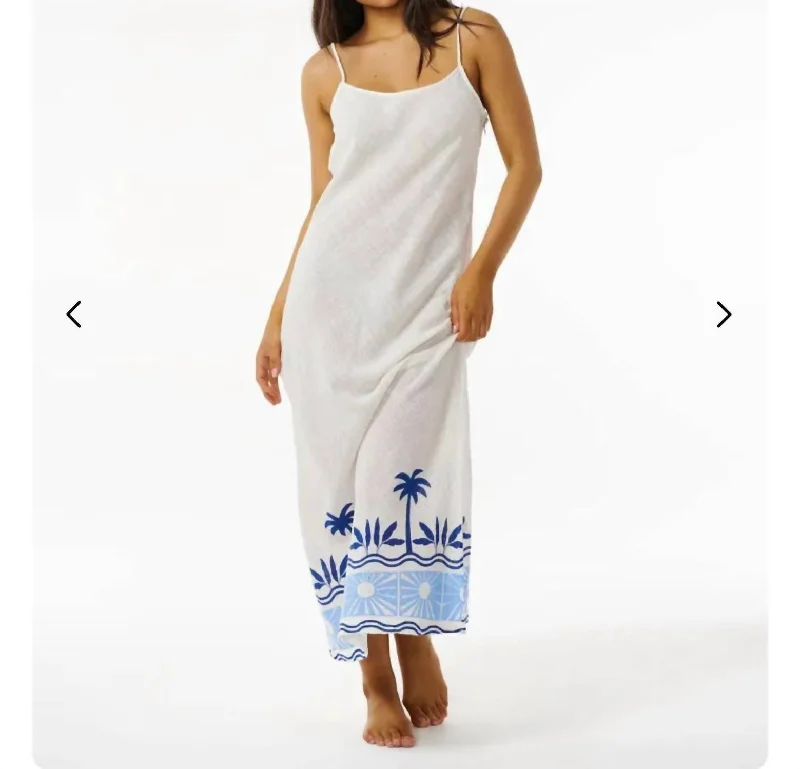 Best Online Women's Boutiques Santorini Sun Printed Maxi Dress In 70 Blue