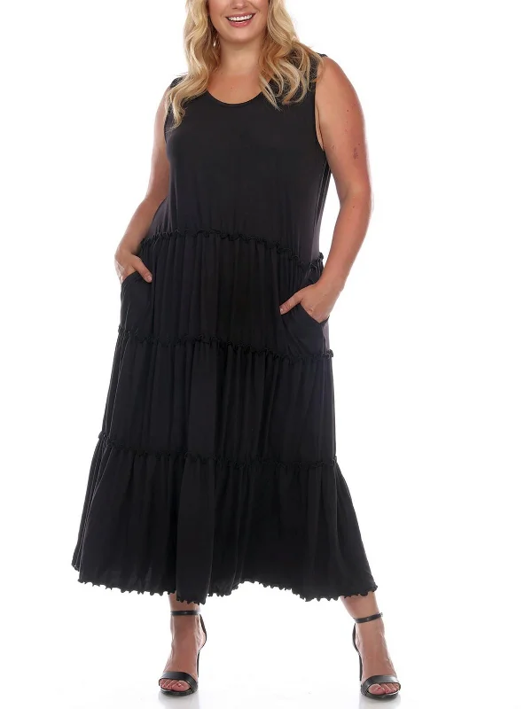 Trendy Women's Apparel Plus Womens Knit Sleeveless Maxi Dress