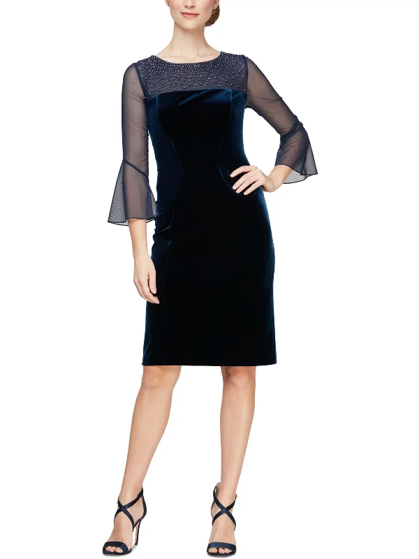 Chic Clothing For Women Womens Beaded Knee Sheath Dress