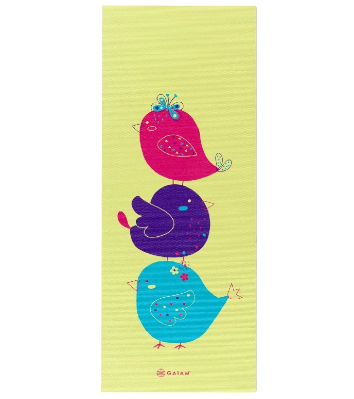 Gaiam Kid's Birdsong Yoga Mat 60" 4mm Green/Multi