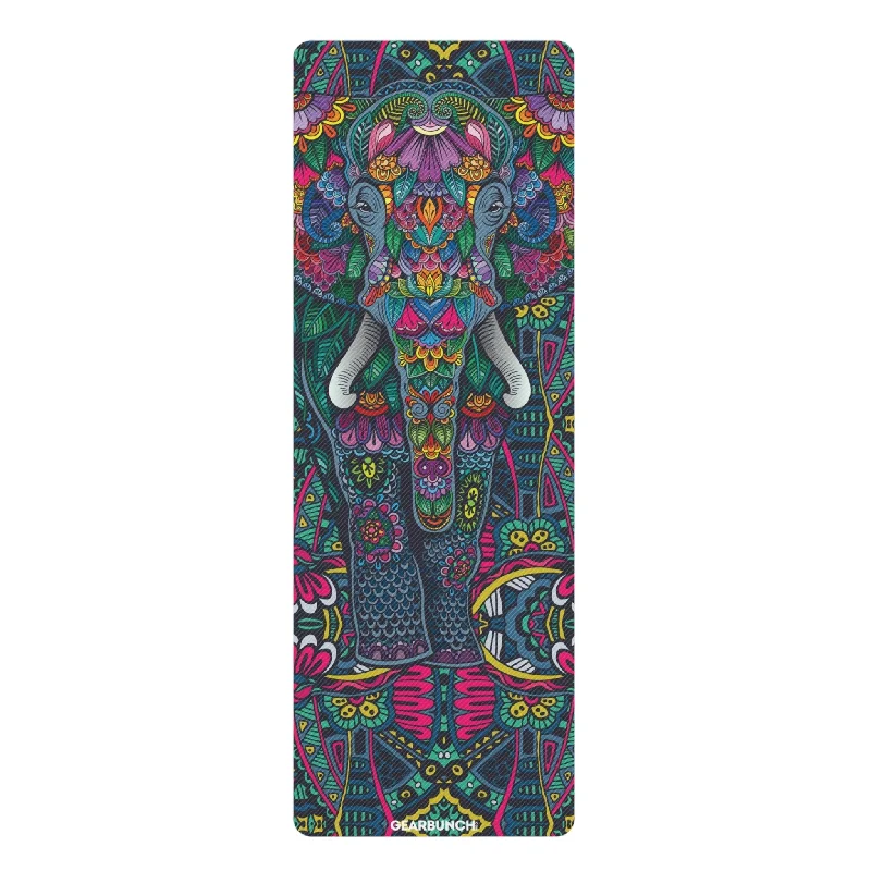Your Yoga Journey Starts With Savings GearBunch Colorful Bright Elephant Yoga Mat