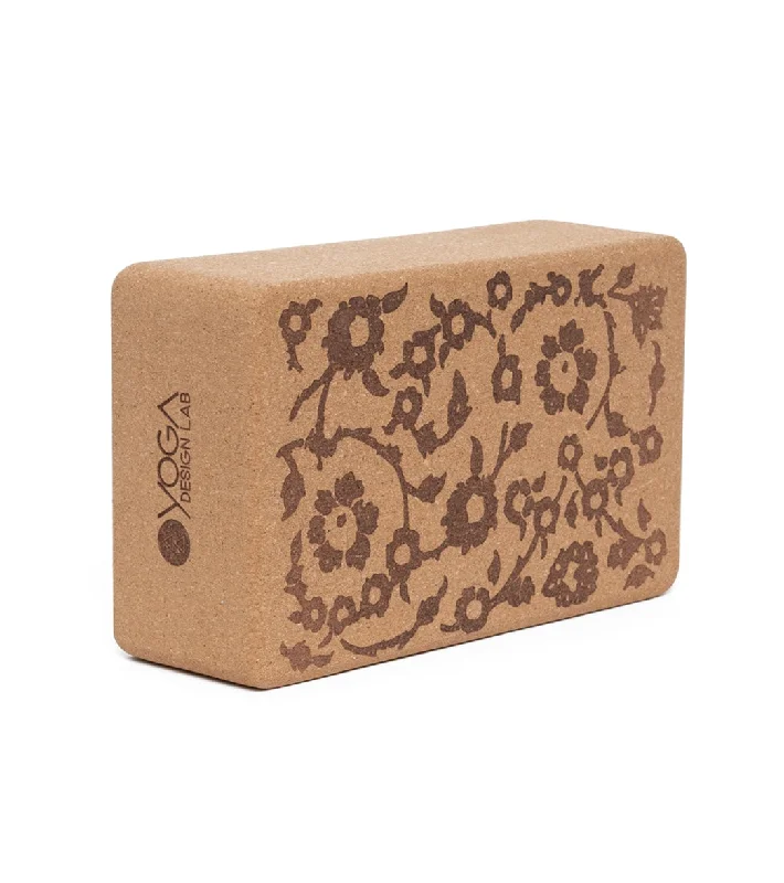 Yoga Design Lab Cork Yoga Block Floral Batik Tonal Batik Tonal