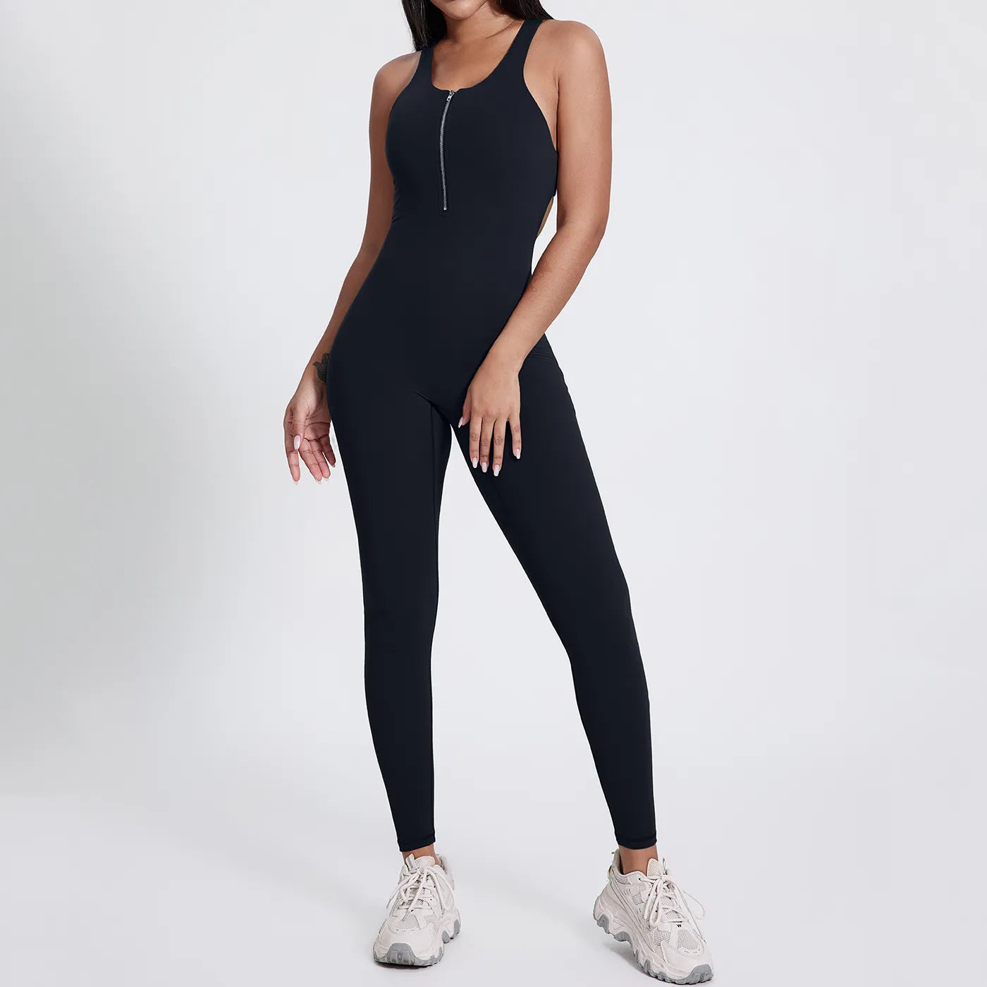 Yoga Wear At Unbeatable Prices SPARK Yoga Zipper Long Jumpsuit LQ4085