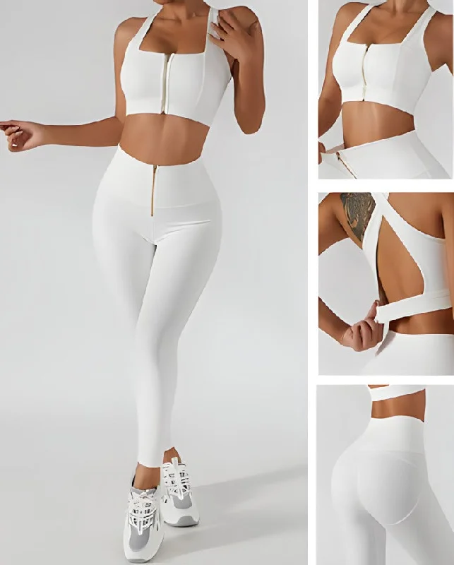 Comfortable, Stylish, And Now More Affordable Sporty Front Zip 23" Leggings