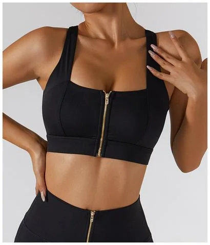 Stretch In Style With Budget-Friendly Yoga Wear Sporty front Zip Sports Bra