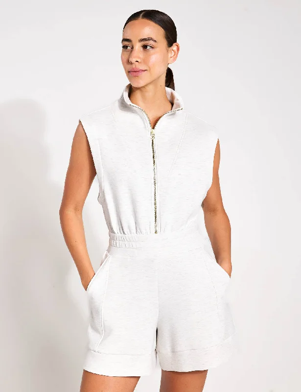 Soft, Supportive Yoga Wear At Unbeatable Savings Linvale Playsuit - Ivory Marl