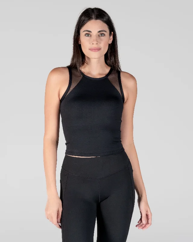 Flex Your Budget With Premium Yoga Clothing Deals Air Wave Mesh Tank - Black