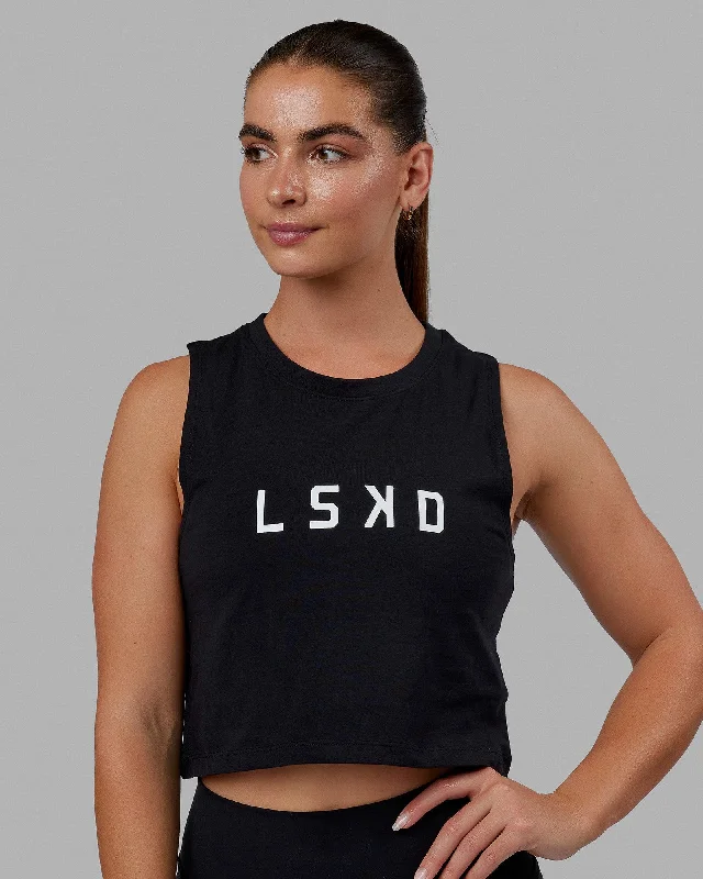 Yoga Apparel Designed For Movement At Lower Prices Agile FLXCotton Tank - Black-White Yoga Apparel Designed For Movement At Lower Prices Agile FLXCotton Tank - Black-White