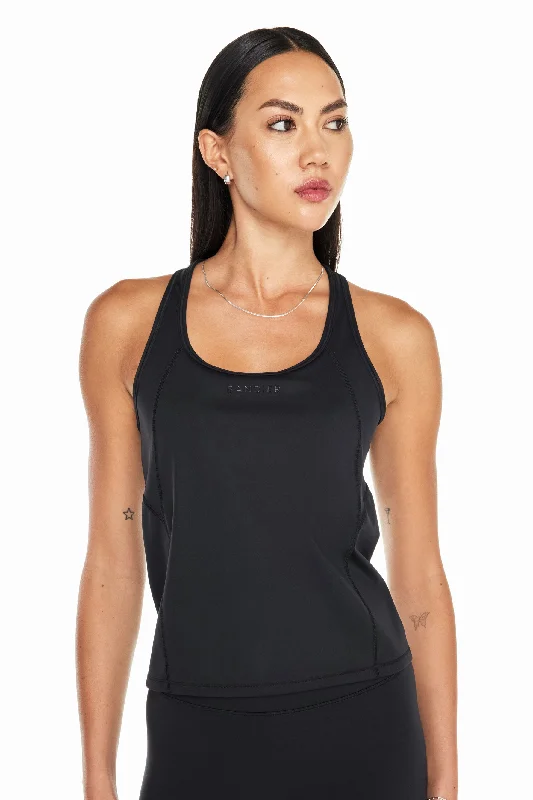 The Best Styles At The Best Prices Center Stage Tank - Black