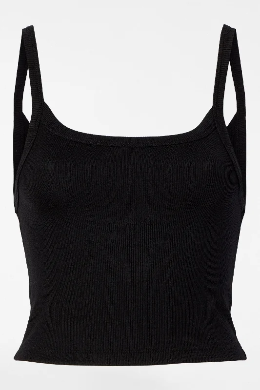 Fashionable Yoga Apparel Now On Sale Charlie Rib Crop Top - Black