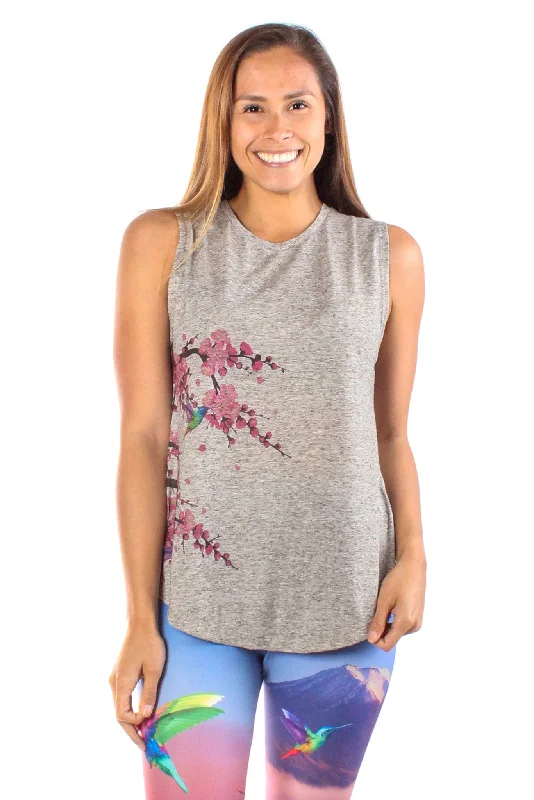 Look Good, Feel Good, And Save Big Cherry Blossoms With Hummingbirds Linen Blend Boyfriend Tee Look Good, Feel Good, And Save Big Cherry Blossoms With Hummingbirds Linen Blend Boyfriend Tee