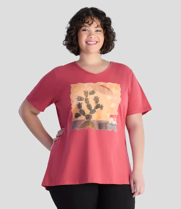 Unbeatable Deals On Breathable Yoga Apparel Designer Graphic V-Neck Top Sedona