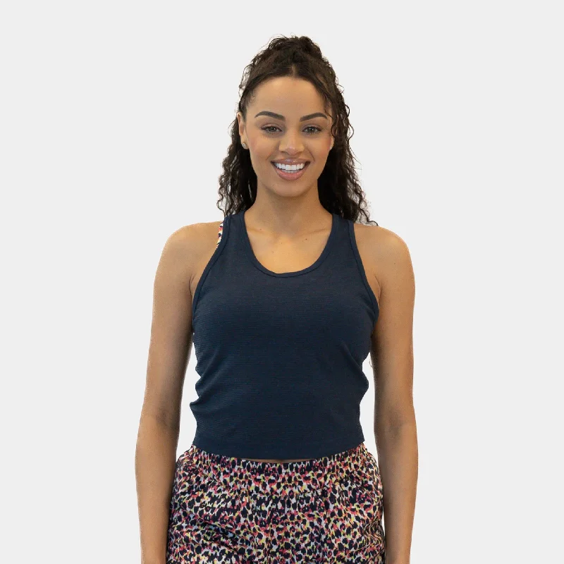 Premium Yoga Wear At Special Discounts Essential Short Seamless Tank - Navy