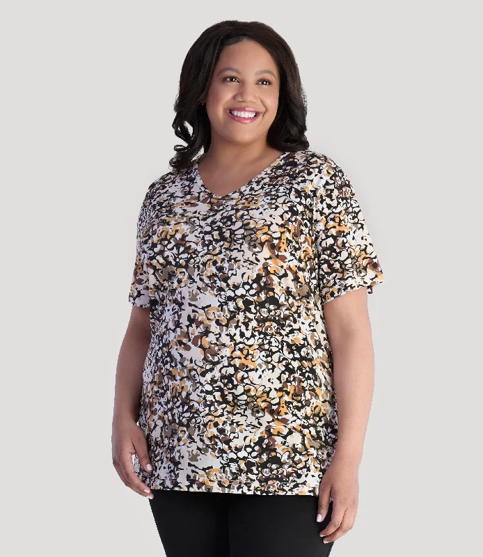 Flow Into Savings With Trendy Yoga Apparel Junonia Short Sleeve V-Neck Top Natural Melange Flow Into Savings With Trendy Yoga Apparel Junonia Short Sleeve V-Neck Top Natural Melange