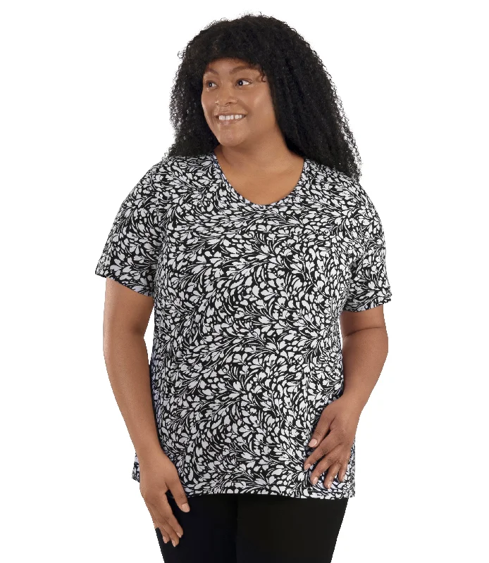 Flex Your Budget With Premium Yoga Clothing Deals LifeStyle Cotton Short Sleeve Top Botanic Print Flex Your Budget With Premium Yoga Clothing Deals LifeStyle Cotton Short Sleeve Top Botanic Print