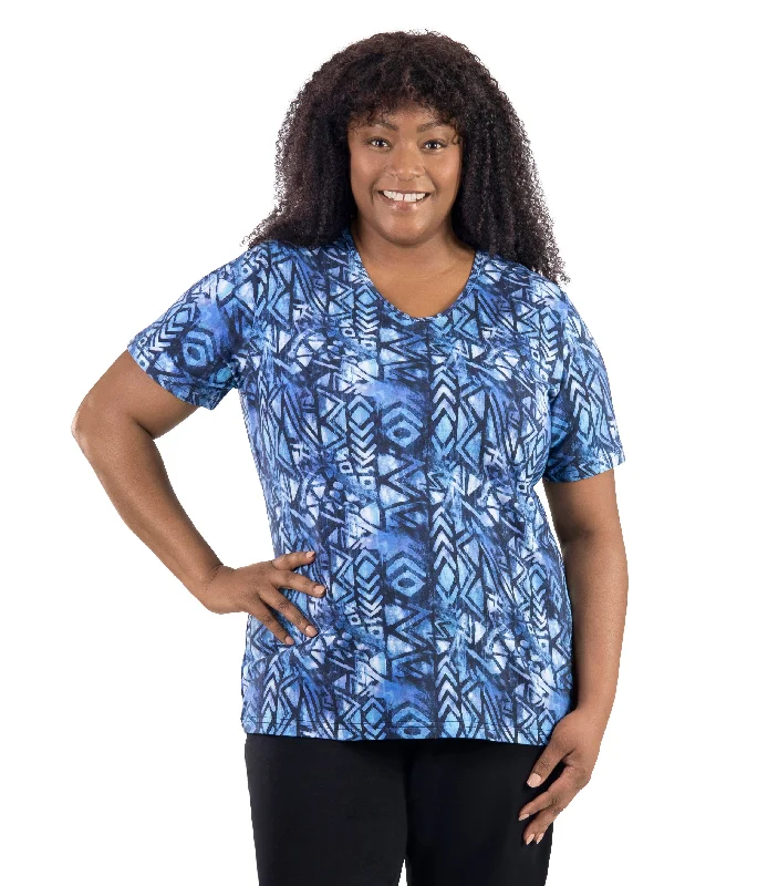 Unmissable Deals On Flexible Yoga Apparel LifeStyle Cotton Short Sleeve Top Santa Fe Print