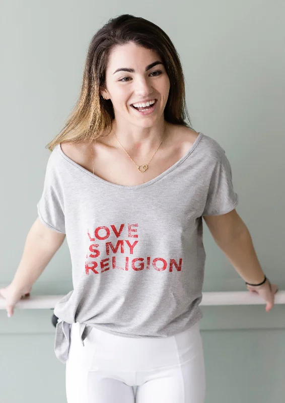 LOVE IS Heather Grey Boxy Tee