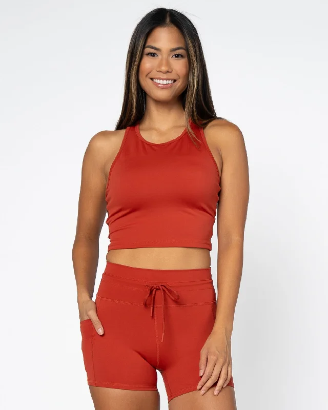 Unbeatable Deals On Breathable Yoga Apparel Malibu Crop Top  - Cayenne