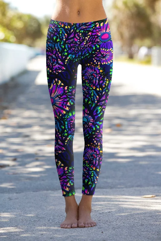 Midnight Glow Lucy Purple Performance Leggings - Women