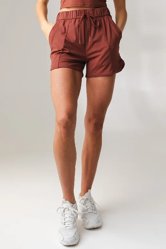Embrace Comfort With Yoga Wear On Sale Vitality Nomad® Short - Cinnamon