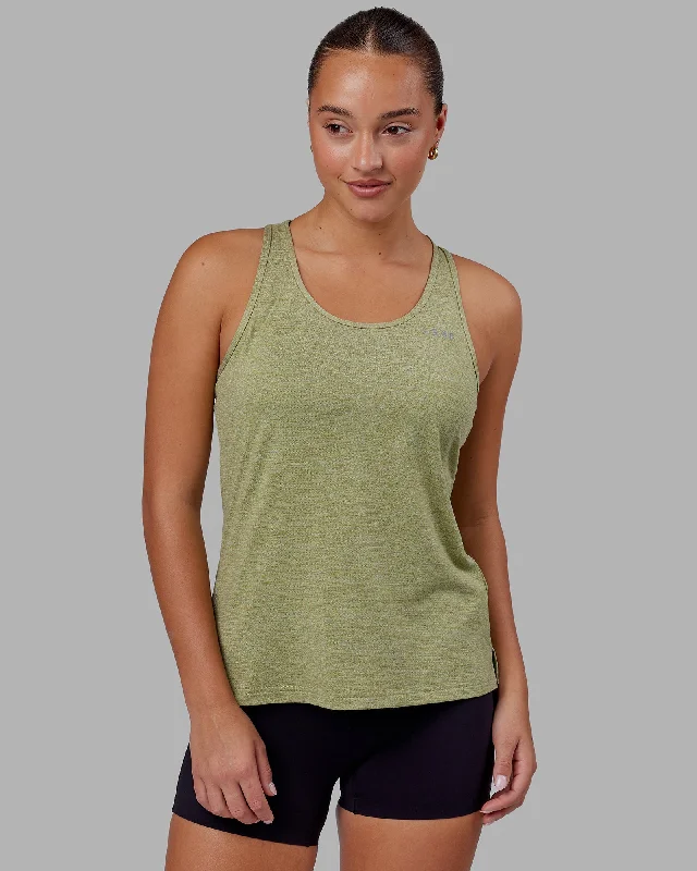 Limited-Stock Sale On Yoga Tops And Leggings Perform VapourFLX Tank - Moss Stone Marl