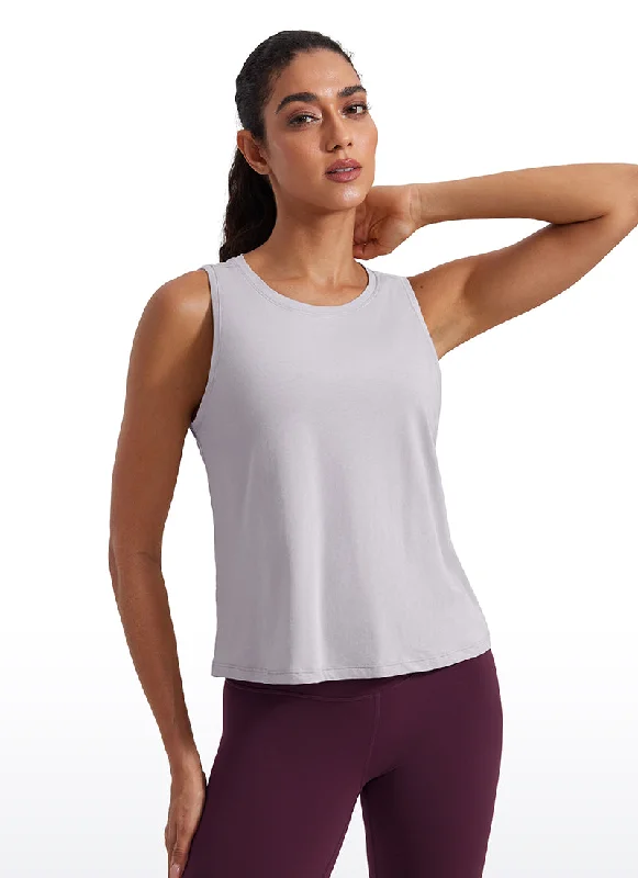 Pima Cotton Crop Tank Round Neck