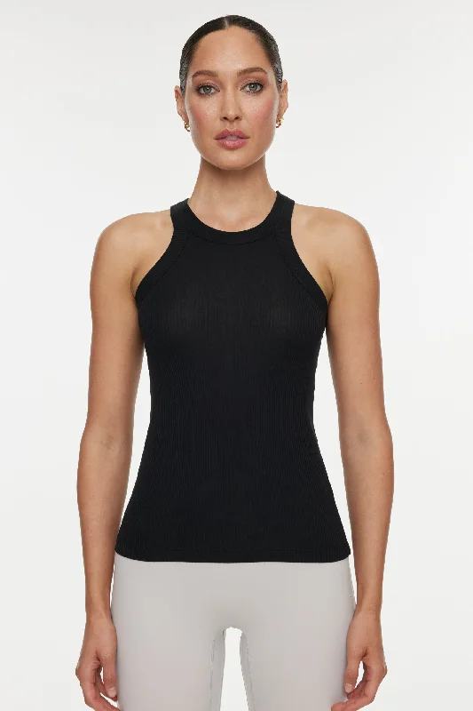 Flow Into Savings With Trendy Yoga Apparel Rivington Ribbed Tank - Black