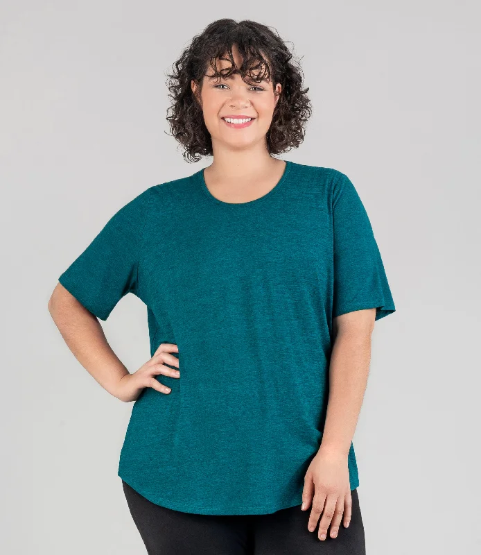 The Best Yoga Clothing At The Best Prices SoftSupreme Scoop Neck Short Sleeve Top