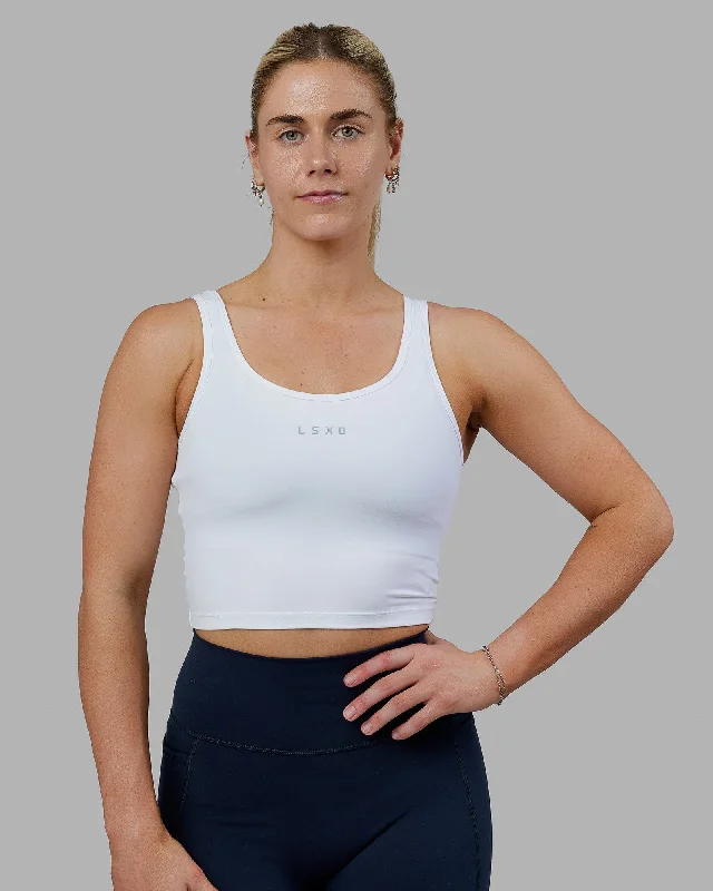 Performance Yoga Wear Now At Exclusive Discounts Staple Active Cropped Tank - White