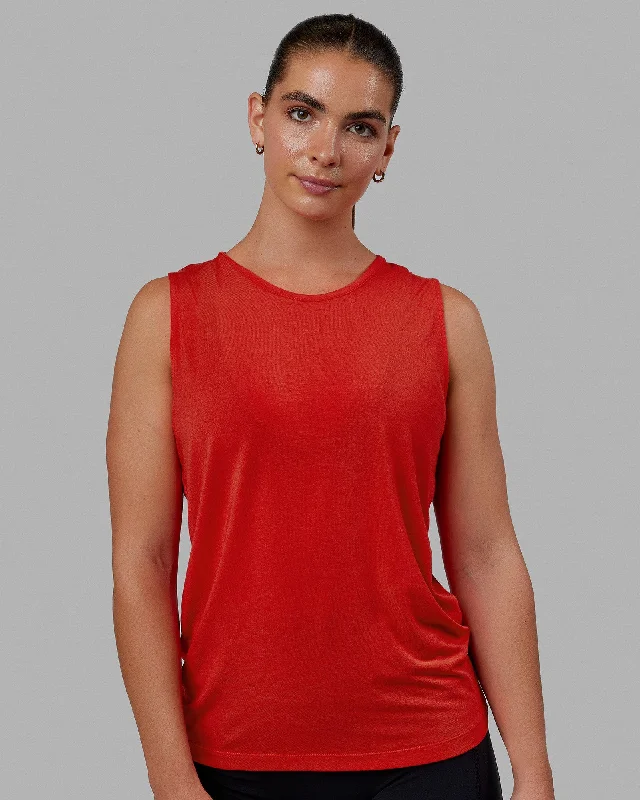 From Warm-Ups To Cooldowns, Shop And Save Swivel Open Back Tank - Infrared