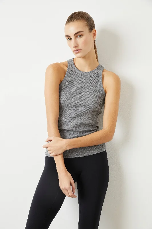 Limited-Time Savings On Yoga Leggings And Tops Rivington Ribbed Tank - Grey Heather