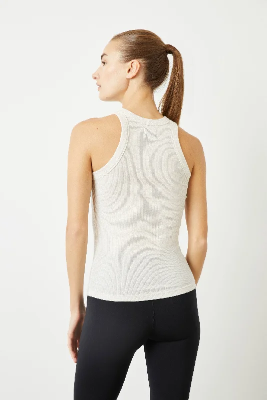 Flow Into Savings With Trendy Yoga Apparel Rivington Ribbed Tank - Oatmeal Heather