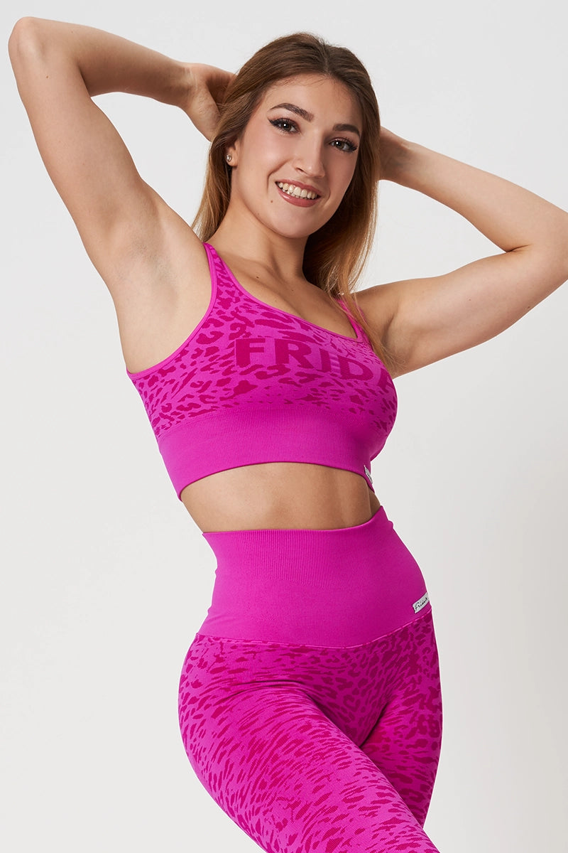 Top Jungle Leopardo Fuxia Taglia Unica