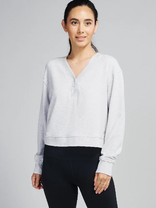 Limited-Time Savings On Yoga Leggings And Tops Varsity Henley Sweatshirt